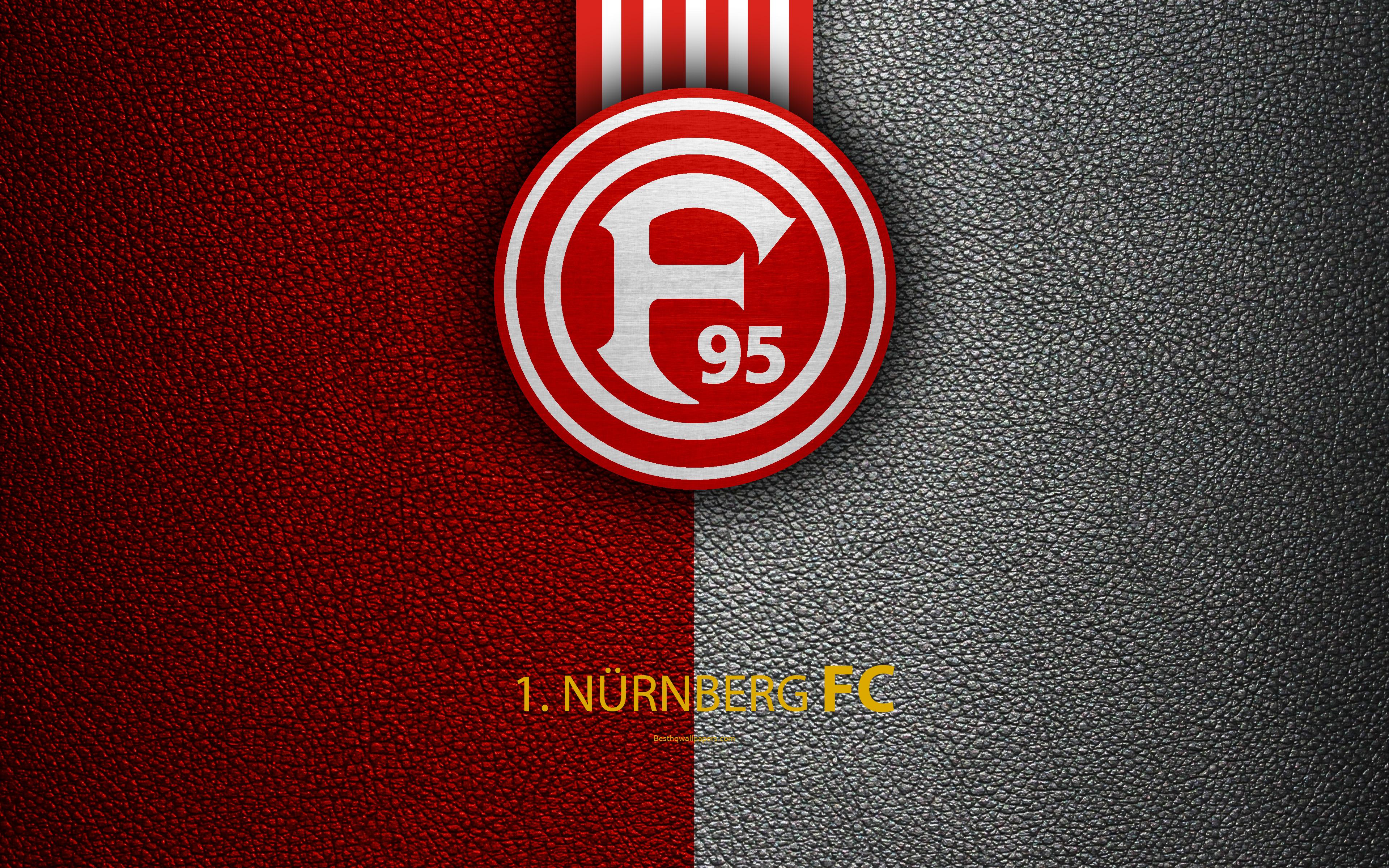 Download wallpaper FC Nürnberg, 4K, leather texture, German