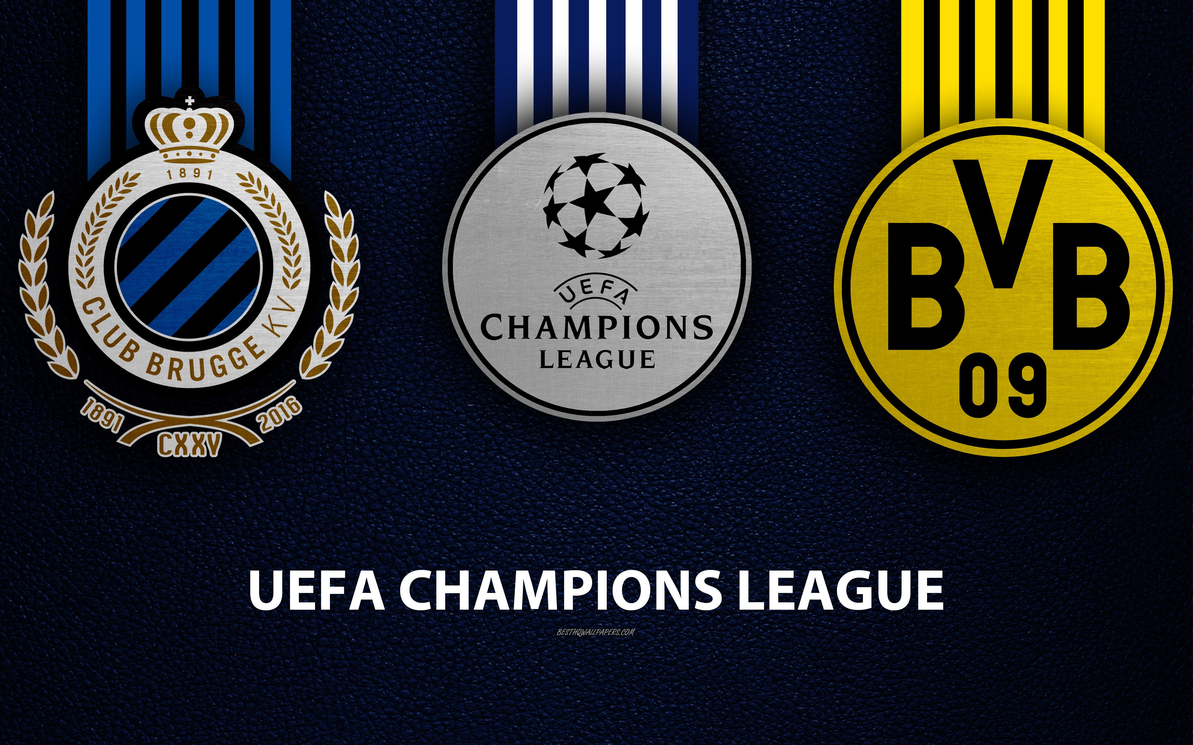 Download wallpaper Club Brugge KV vs Borussia Dortmund, 4k, leather