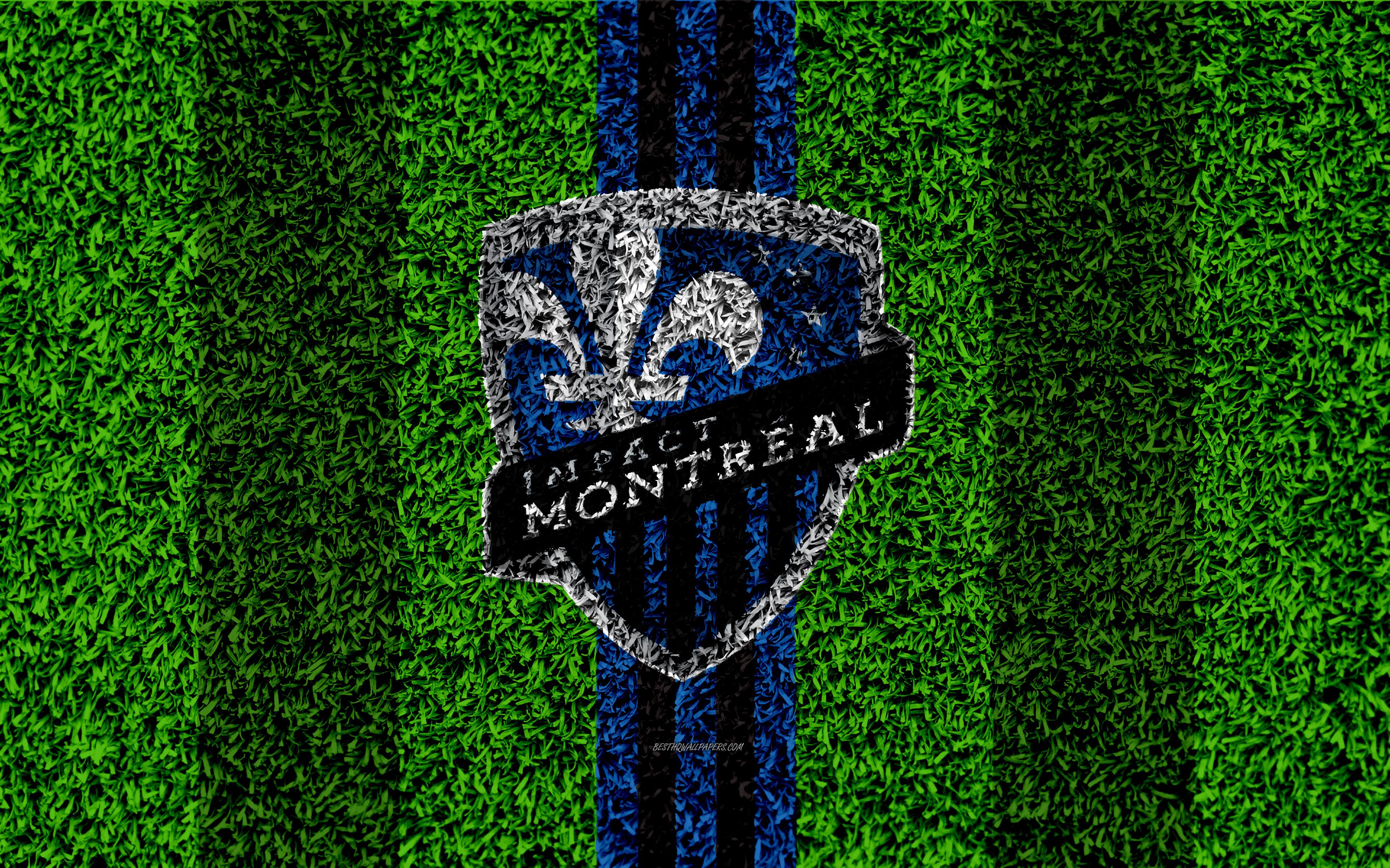 Download wallpaper Montreal Impact FC, 4k, MLS, football lawn, logo