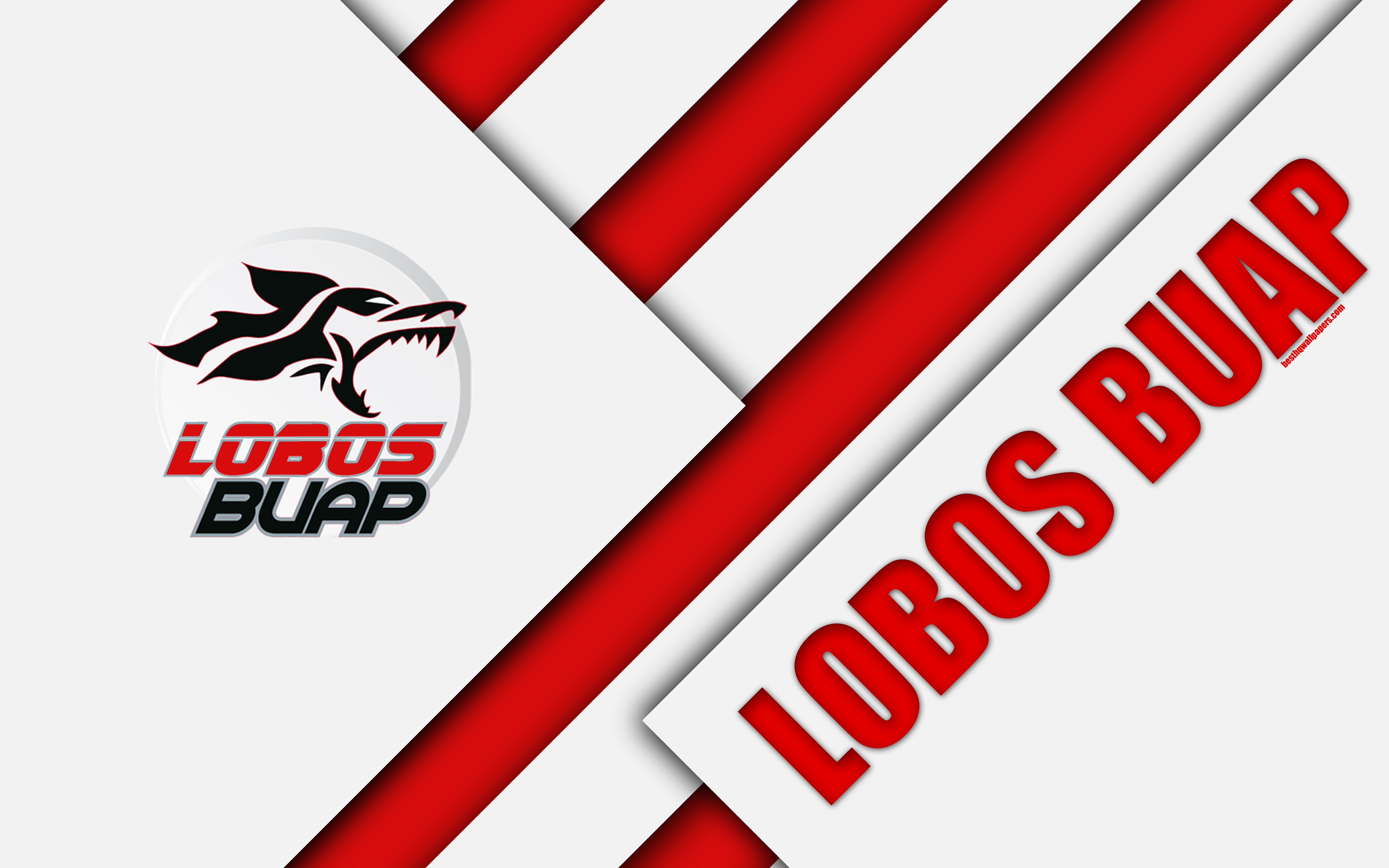 Download wallpaper Lobos BUAP, 4k, Mexican Football Club, material