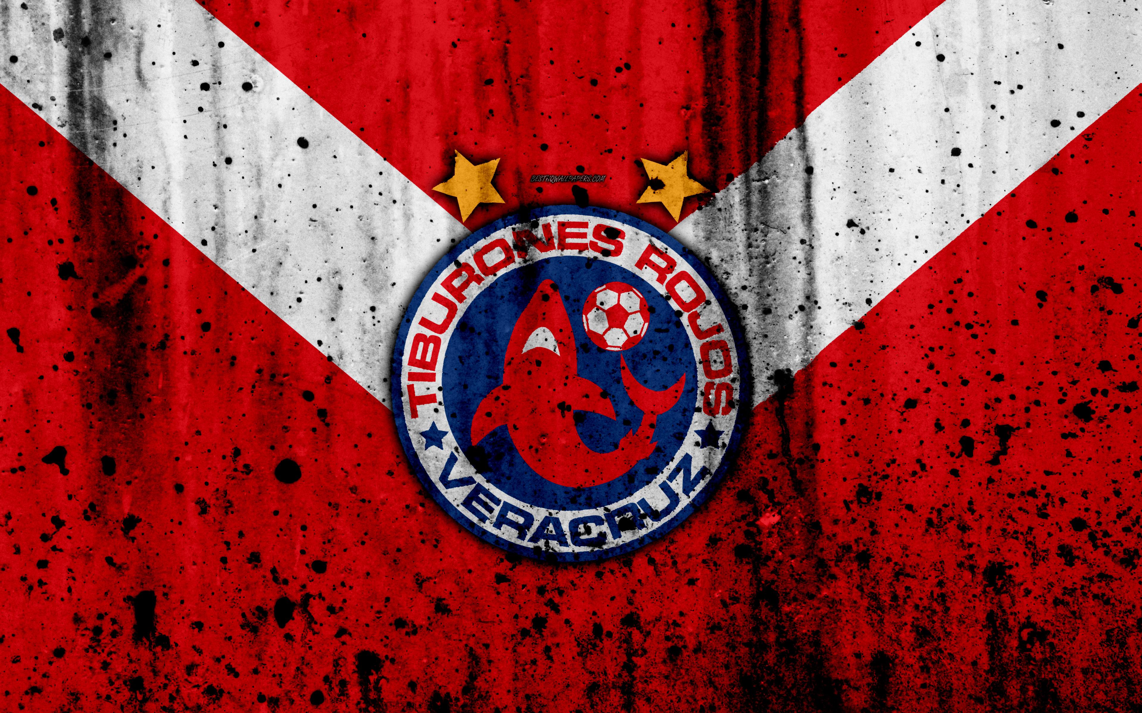 Download wallpaper Tiburones Rojos de Veracruz, Veracruz FC, 4k