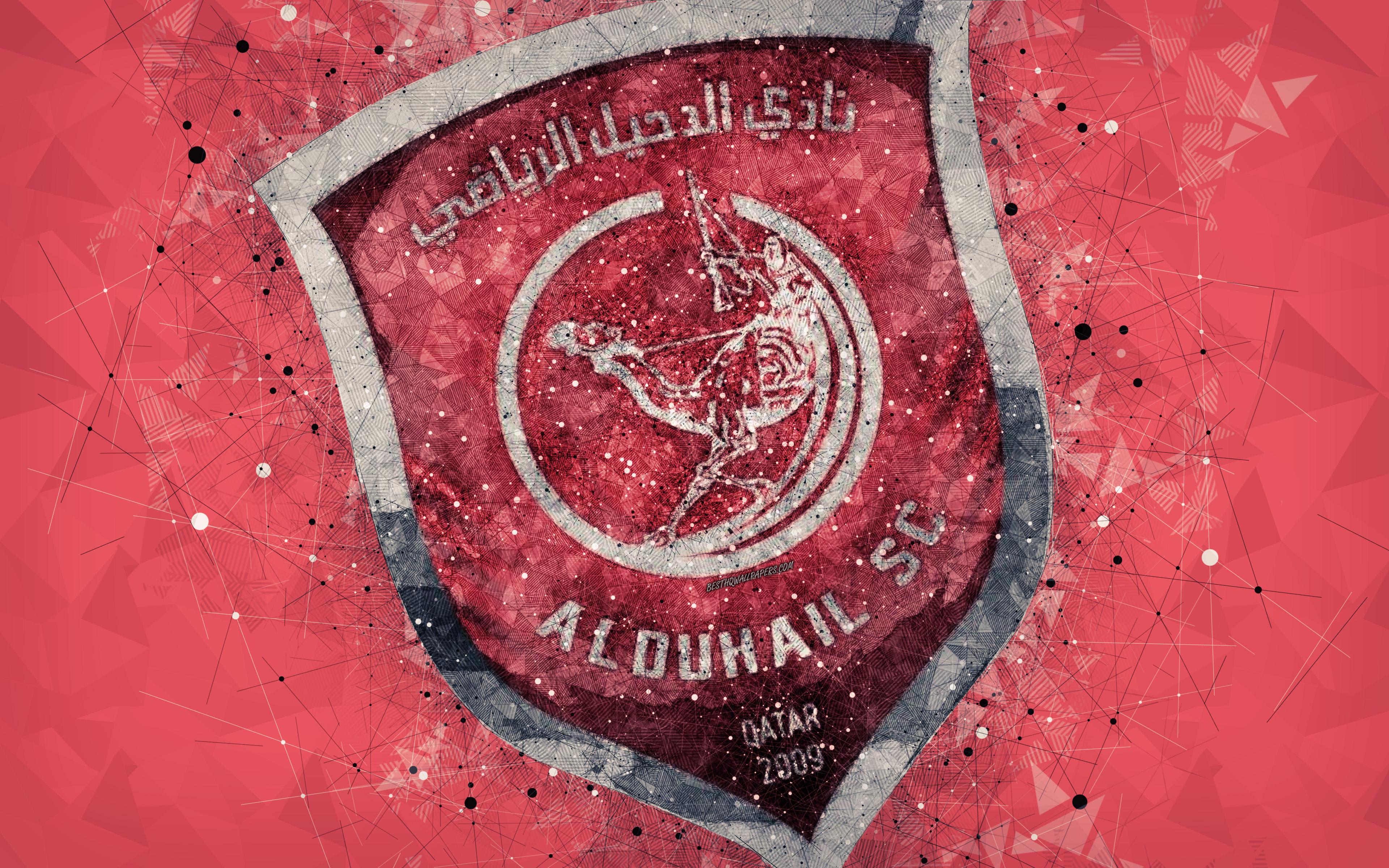 Download Wallpaper Al Duhail SC, 4k, Geometric Art, Qatar Football