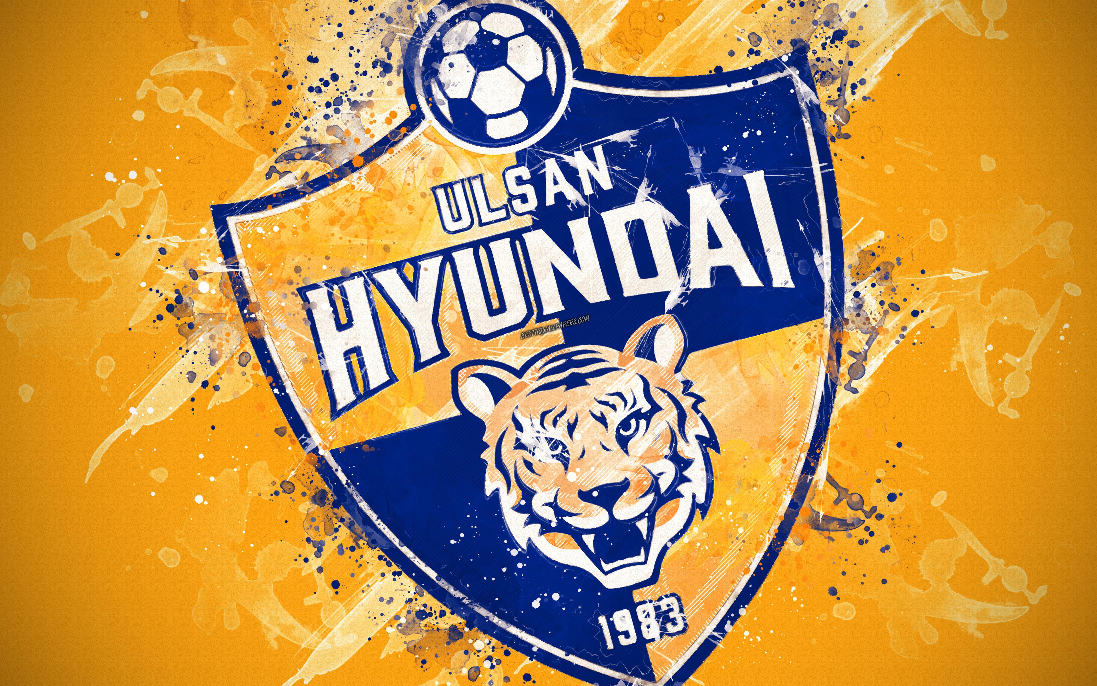 Download wallpaper Ulsan Hyundai FC, 4k, paint art, logo, creative