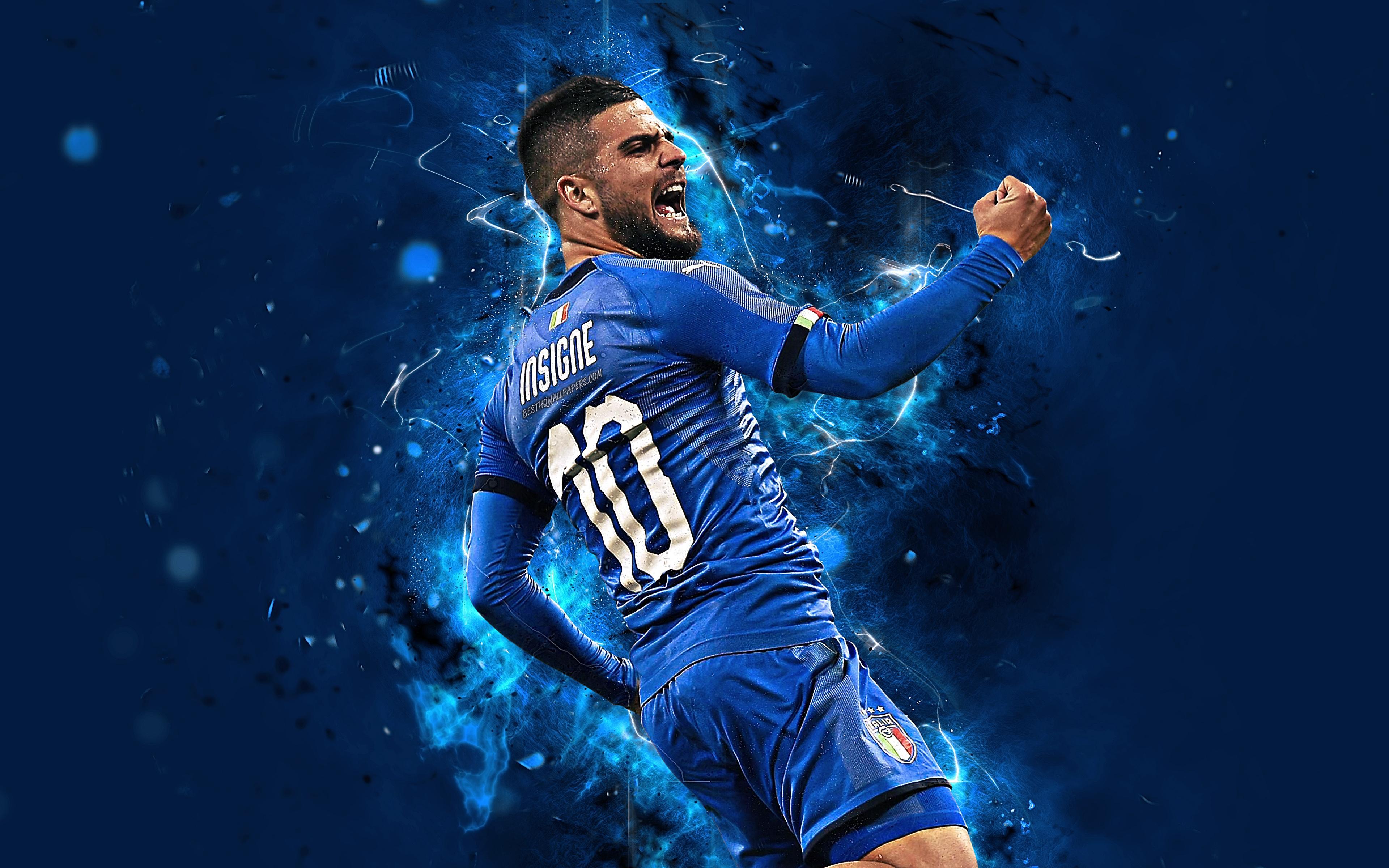 Download wallpaper 4k, Lorenzo Insigne, abstract art, Italy