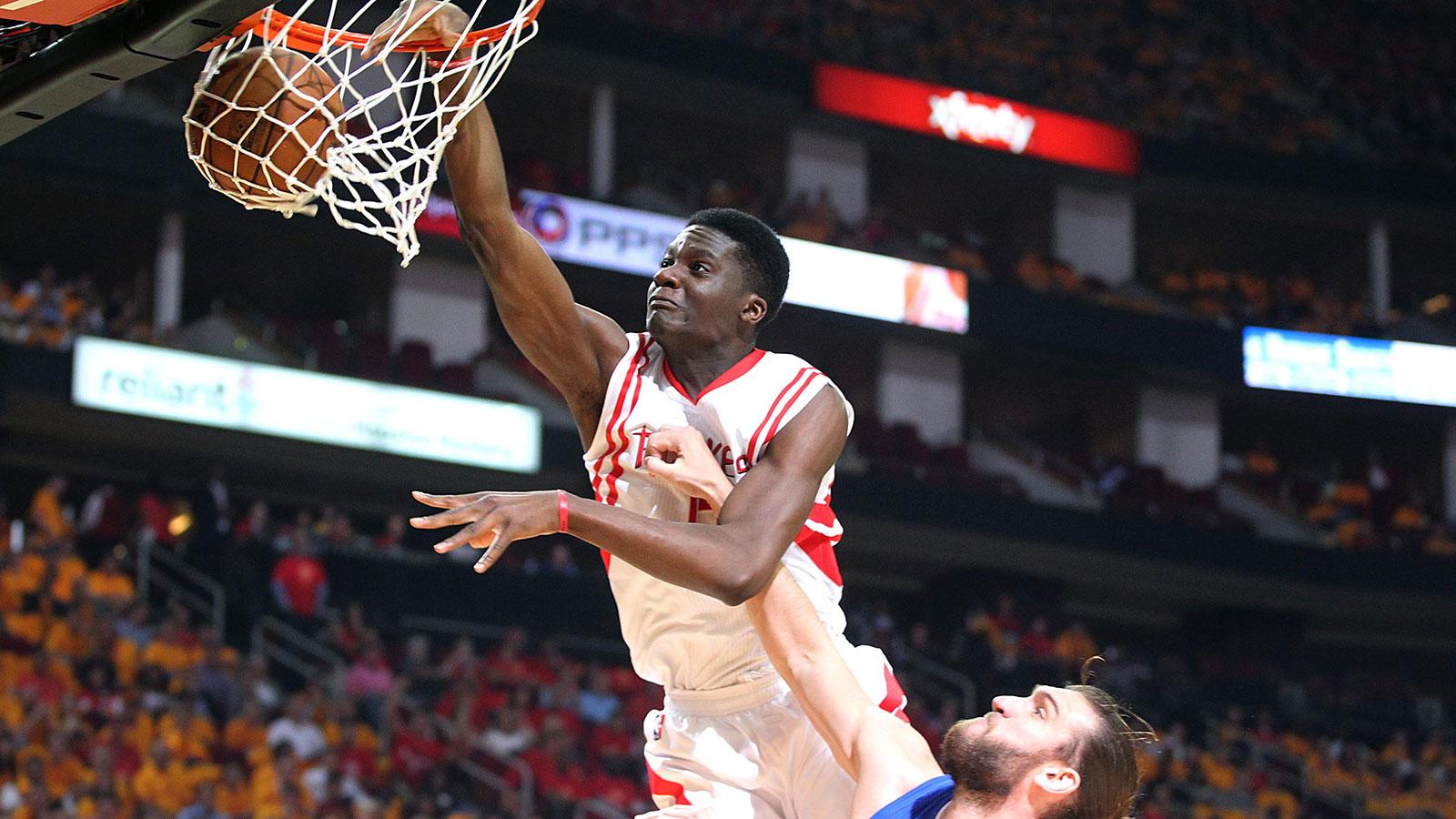 Watch Clint Capela dunk on Spencer Hawes' head