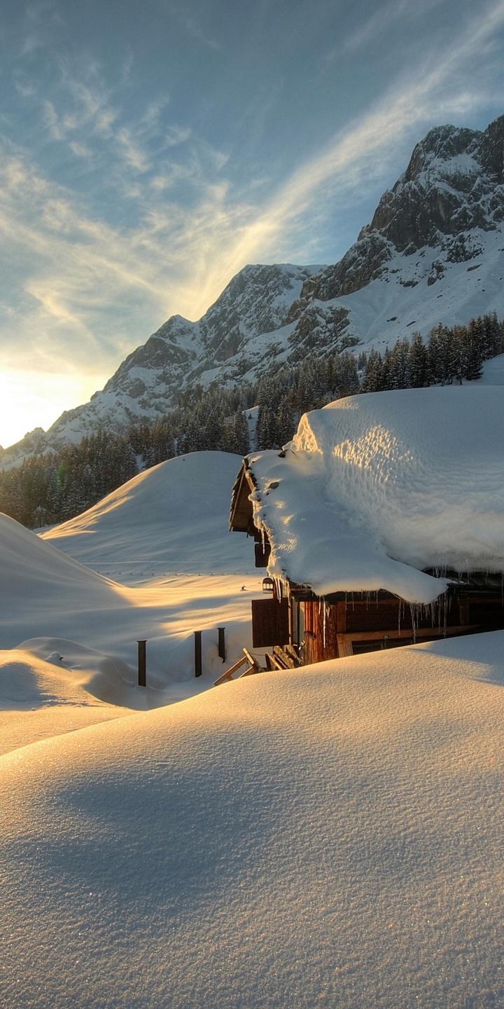 Seasons Winter Austria Mountains 720x1440