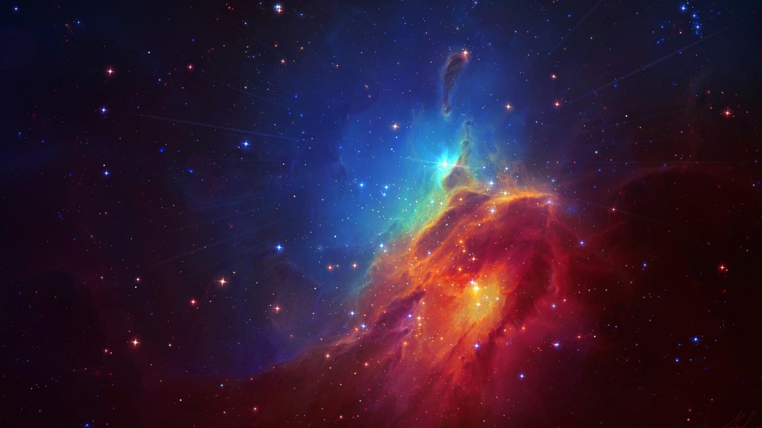 Beautiful Colourful Galaxy 1536 x 864 HDTV Wallpaper
