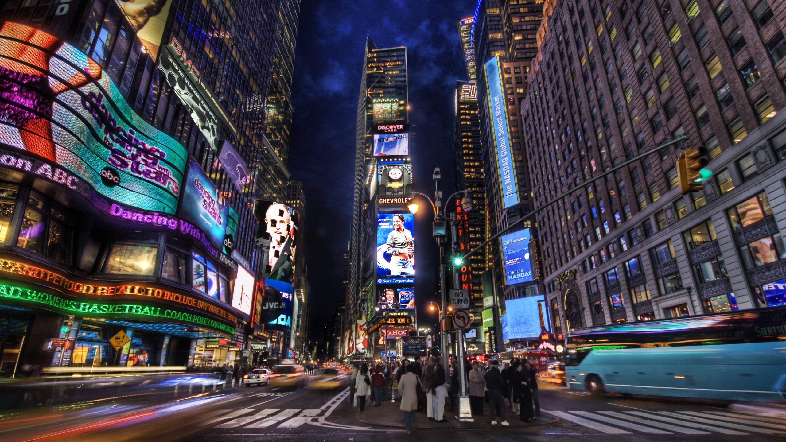Times Square at Dusk (New York City) widescreen wallpaper. Wide