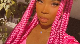 Pink braids lace front