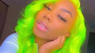 Lime green lace front