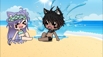 Jay and Shadow at the beach! (On a date) ;)