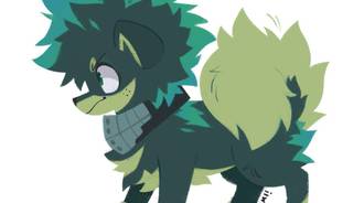 deku,dog,cute,green,my hero academia,wallpaper