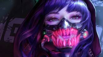 cyberpunk 2077,girl ,purpule neon wallpaper