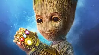 Groot with thanos hand