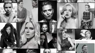 Scarlett Johansson collage black & white