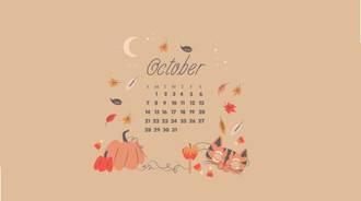 aesthetic October calendar- Laptop