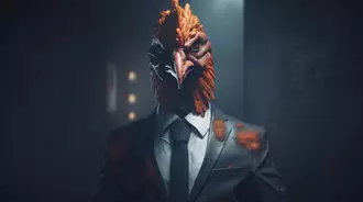 Chicken as Advertising Executive Artwork