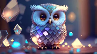 Crystal owl beautiful wallpaper 