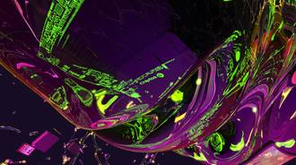 Chiptos X Motherboard Abstract NFT Wallpaper Background Gloss Green Purple