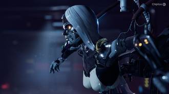 Chiptos X Robot Female Computer Part in Cyberpunk Lab NFT Wallpaper