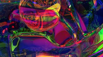 Chiptos X Glassy Abstract Psychedelic Computer PC Case Art Wallpaper Glass 4k Motherboard Desktop Background NFT Wallpaper