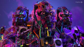 Chiptos X 3D Robot Kong Mecha Gorilla Troop Robot 4K NFT Wallpaper Desktop Background