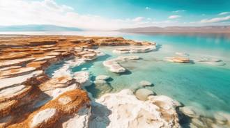 Stillness of the Dead Sea Panorama Illustration