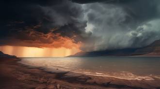 Stillness of the Dead Sea Panorama Illustration
