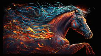 Colorful Abstract Illustration of a Horse