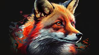 Vibrant Fox in Abstract Colors