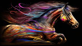 Colorful Abstract Illustration of a Horse
