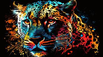 Outstanding Image of Colorful Abstract Panther Artwork