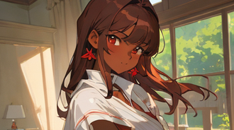 Black Anime Girl Chromebook & Desktop Wallpaper