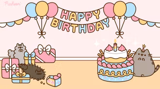 Happy Birthday Pusheen Wallpaper