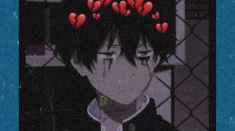 sad anime boy