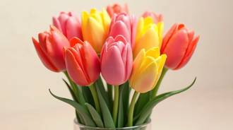 Bouquet Of Colorful Tulips