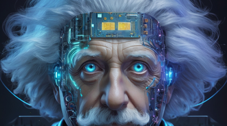 Cyberpunk Albert Einstein by AnimeHead 