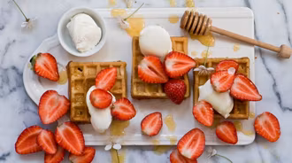 Morning Strawberry Waffle