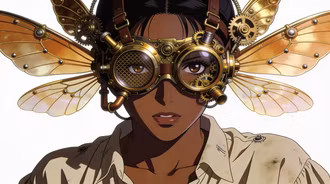 Steampunk Fly Anime Girl