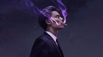 Zombie Boy Enjoying Cigarette