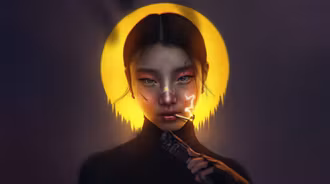 Anime Girl The Fallen Angel Lights Up