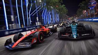F1 cars race