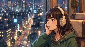 Chill Lo-Fi Anime Girl/Girl 4K Desktop Wallpaper