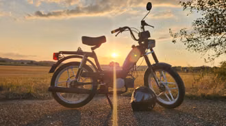 Beautiful Sunset with a Motorbike
