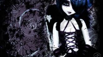 Kawaii anime goth girls wallpaper