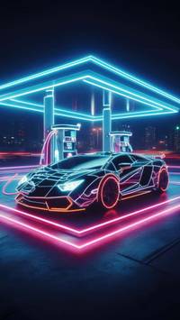 neon cars iPhone wallpaper