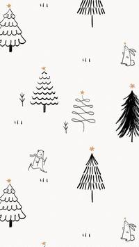 Christmas tree white wallpaper
