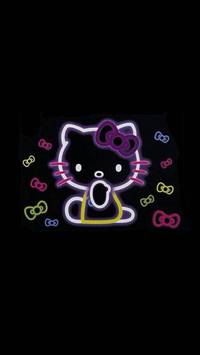 neon Hello Kitty wallpaper