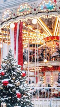 Christmas carousel wallpaper