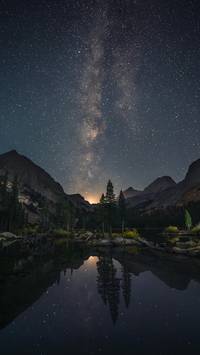 4k night sky mountain wallpaper